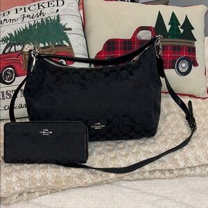 Coach Black Signature Shoulder Bag